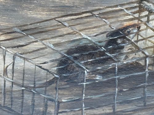 VICTORIAN PAINTING CAGED RAT TRAPPED JACK RUSSELL TERRIERS GUARDING - ADDITIONAL PHOTO 26