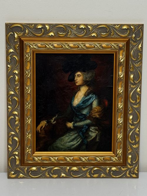 FINE 19TH CENTURY OIL PORTRAIT OF SARAH SIDDONS AFTER GAINSBOROUGH - ADDITIONAL PHOTO 1