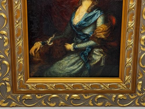 FINE 19TH CENTURY OIL PORTRAIT OF SARAH SIDDONS AFTER GAINSBOROUGH - ADDITIONAL PHOTO 3
