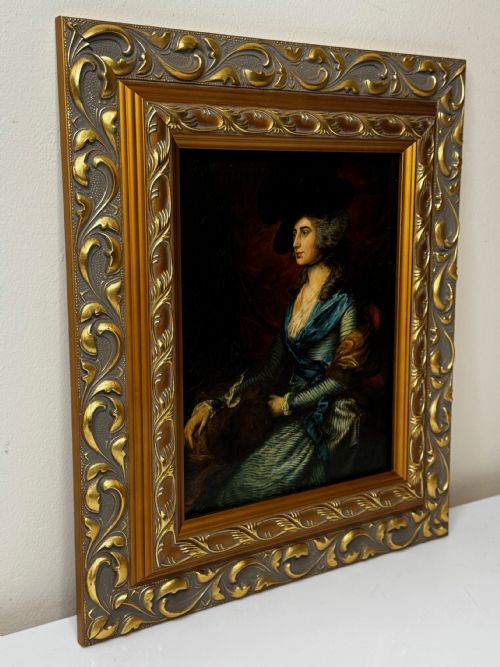 FINE 19TH CENTURY OIL PORTRAIT OF SARAH SIDDONS AFTER GAINSBOROUGH - ADDITIONAL PHOTO 5