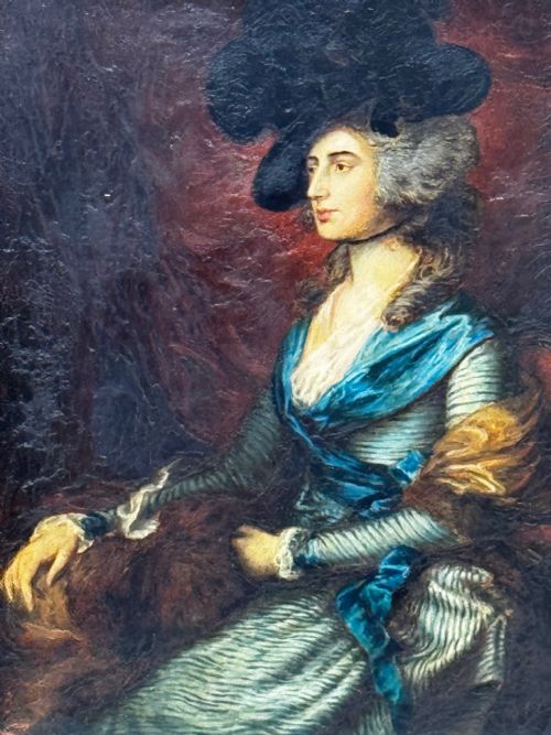 FINE 19TH CENTURY OIL PORTRAIT OF SARAH SIDDONS AFTER GAINSBOROUGH - ADDITIONAL PHOTO 10