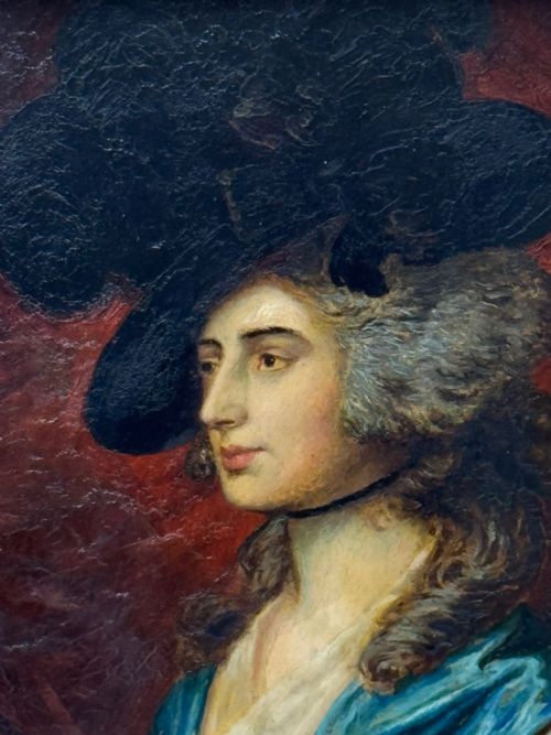 FINE 19TH CENTURY OIL PORTRAIT OF SARAH SIDDONS AFTER GAINSBOROUGH - ADDITIONAL PHOTO 12
