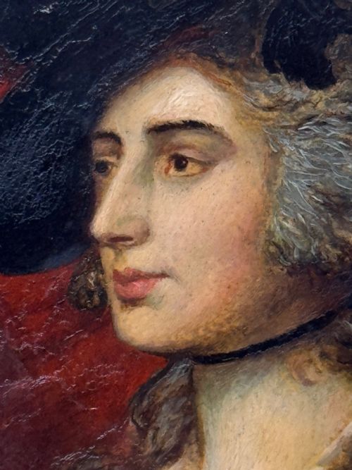 FINE 19TH CENTURY OIL PORTRAIT OF SARAH SIDDONS AFTER GAINSBOROUGH - ADDITIONAL PHOTO 14