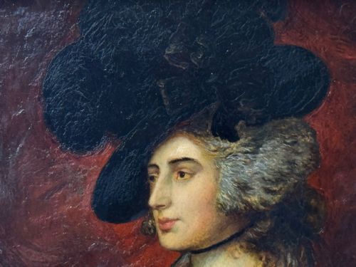 FINE 19TH CENTURY OIL PORTRAIT OF SARAH SIDDONS AFTER GAINSBOROUGH - ADDITIONAL PHOTO 25