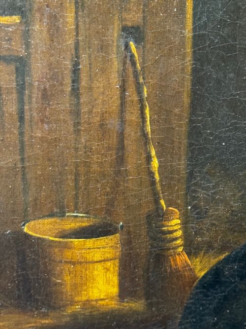 SHELTERING LIVESTOCK IN A BARN C1850 FOLLOWER OF THOMAS SIDNEY COOPER - ADDITIONAL PHOTO 2