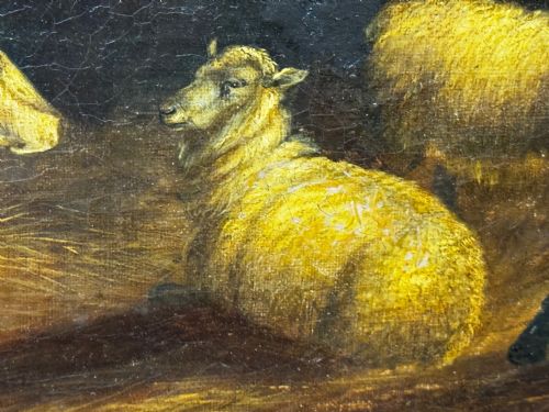 SHELTERING LIVESTOCK IN A BARN C1850 FOLLOWER OF THOMAS SIDNEY COOPER - ADDITIONAL PHOTO 7
