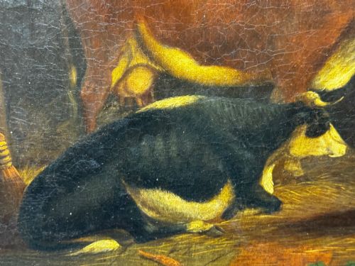 SHELTERING LIVESTOCK IN A BARN C1850 FOLLOWER OF THOMAS SIDNEY COOPER - ADDITIONAL PHOTO 11