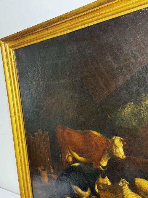 SHELTERING LIVESTOCK IN A BARN C1850 FOLLOWER OF THOMAS SIDNEY COOPER - ADDITIONAL PHOTO 28