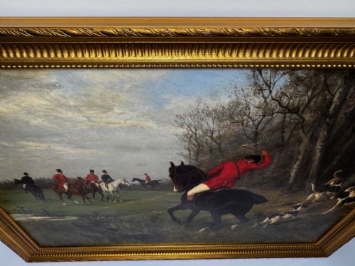 C1880 FOX HUNT ROYAL ACADEMYEXHIBITED EQUESTRIAN OIL PAINTING - ADDITIONAL PHOTO 2