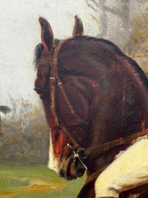 C1880 FOX HUNT ROYAL ACADEMYEXHIBITED EQUESTRIAN OIL PAINTING - ADDITIONAL PHOTO 9