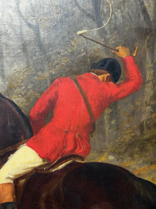 C1880 FOX HUNT ROYAL ACADEMYEXHIBITED EQUESTRIAN OIL PAINTING - ADDITIONAL PHOTO 14