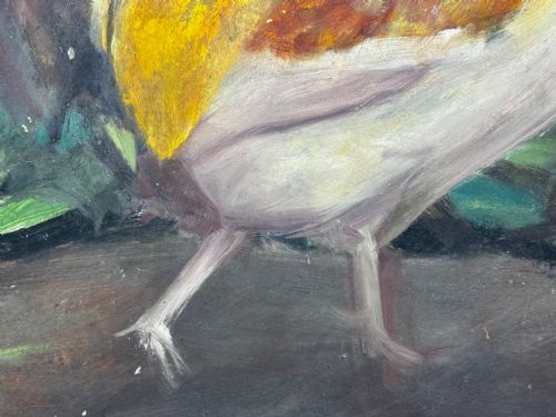 ROOSTER OF EMPORD ORIGINAL CATALAN FOLK OIL PAINTING - ADDITIONAL PHOTO 13