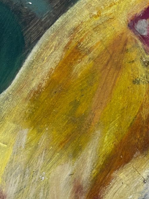 ROOSTER OF EMPORD ORIGINAL CATALAN FOLK OIL PAINTING - ADDITIONAL PHOTO 17