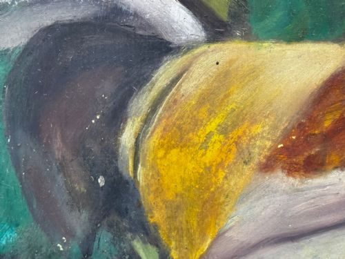ROOSTER OF EMPORD ORIGINAL CATALAN FOLK OIL PAINTING - ADDITIONAL PHOTO 19