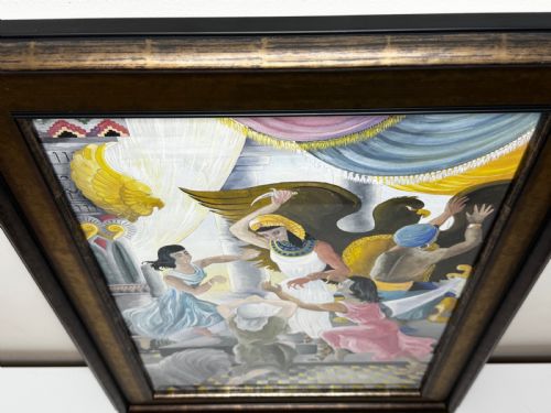 FRAMED GLAZED SURREALISM PAINTING DEATH OF CLEOPATRA - ADDITIONAL PHOTO 1