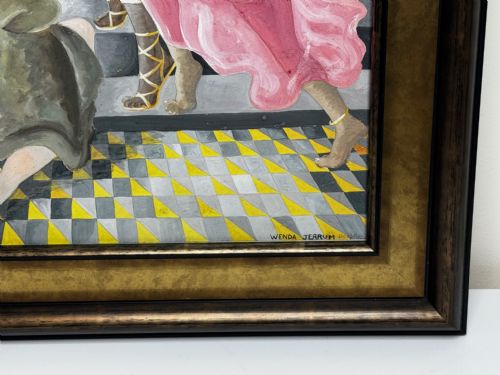 FRAMED GLAZED SURREALISM PAINTING DEATH OF CLEOPATRA - ADDITIONAL PHOTO 8