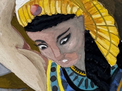 FRAMED GLAZED SURREALISM PAINTING DEATH OF CLEOPATRA - ADDITIONAL PHOTO 19