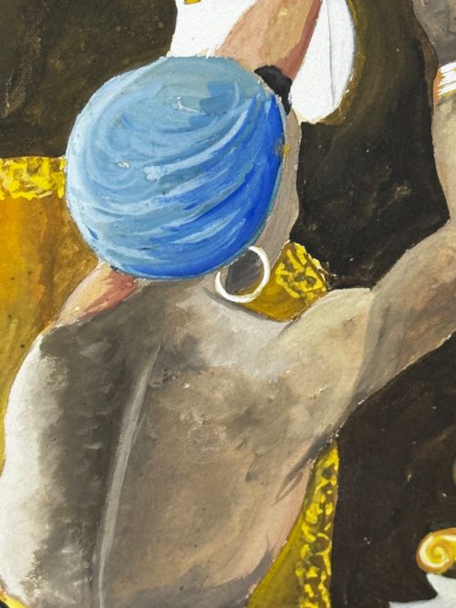 FRAMED GLAZED SURREALISM PAINTING DEATH OF CLEOPATRA - ADDITIONAL PHOTO 27