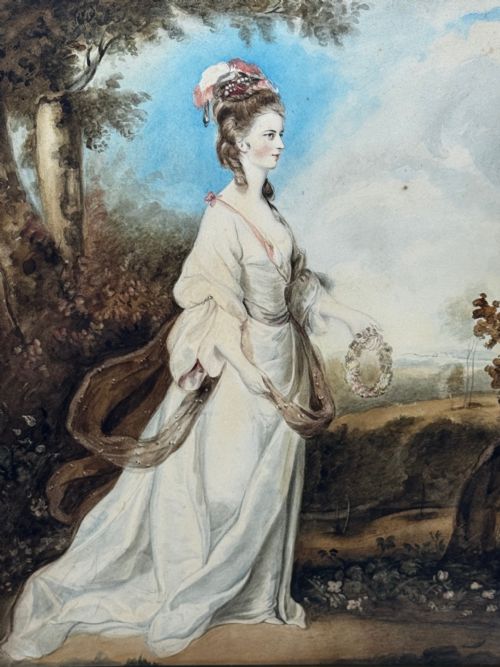 PAINTING AURORA ASCENDANT LADY JANE STANHOPE C 1785 - ADDITIONAL PHOTO 4