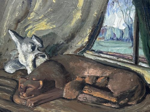 MODERNISM PAINTING SPRING 1947 A MOMENT OF NURTURE BY WILLIAM MCCANCE - ADDITIONAL PHOTO 2