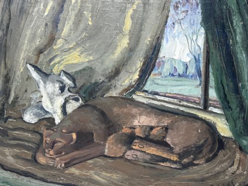 MODERNISM PAINTING SPRING 1947 A MOMENT OF NURTURE BY WILLIAM MCCANCE - ADDITIONAL PHOTO 4