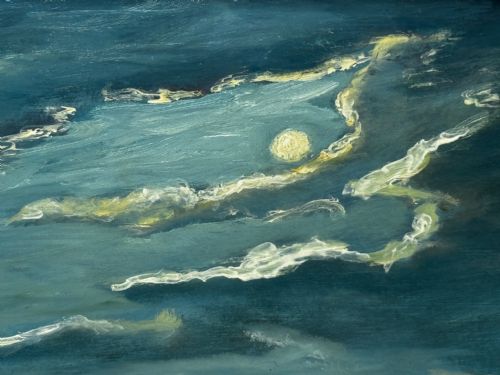 OIL PAINTING URQUHART CASTLE LOCH NESS IN MOONLIGHT AFTER JAMES BELL ANDERSON - ADDITIONAL PHOTO 5