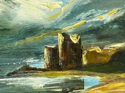 OIL PAINTING URQUHART CASTLE LOCH NESS IN MOONLIGHT AFTER JAMES BELL ANDERSON - ADDITIONAL PHOTO 8