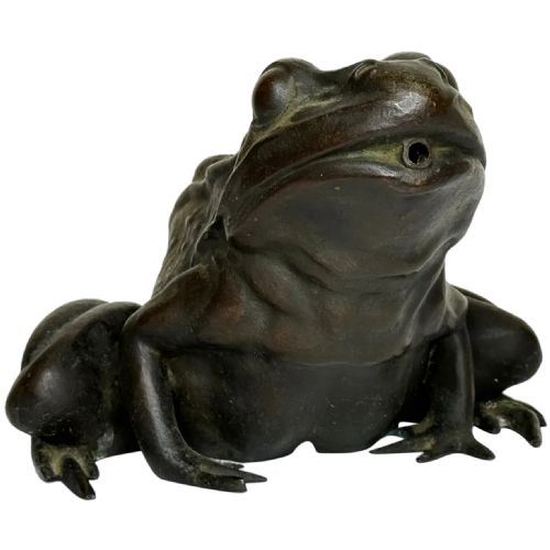 bronze frog fountain spout sculpture c1920 after raffaello romanelli - CATEGORY: ANTIQUE SCULPTURES - DATED 1920