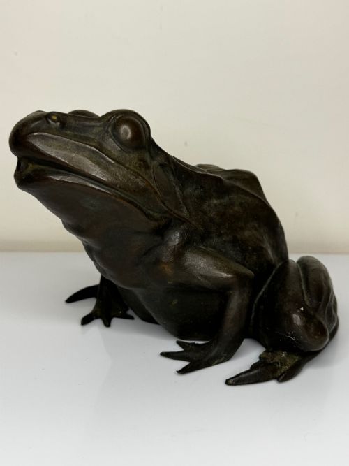 BRONZE FROG FOUNTAIN SPOUT SCULPTURE C1920 AFTER RAFFAELLO ROMANELLI - ADDITIONAL PHOTO 1