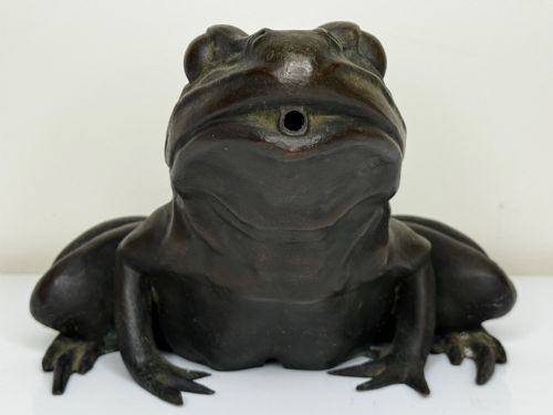 BRONZE FROG FOUNTAIN SPOUT SCULPTURE C1920 AFTER RAFFAELLO ROMANELLI - ADDITIONAL PHOTO 2