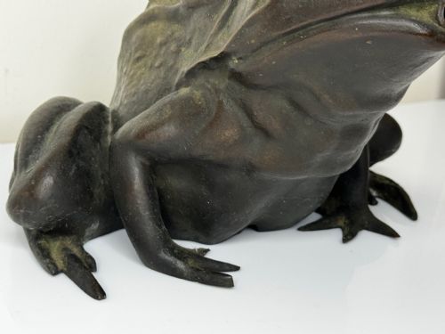 BRONZE FROG FOUNTAIN SPOUT SCULPTURE C1920 AFTER RAFFAELLO ROMANELLI - ADDITIONAL PHOTO 3