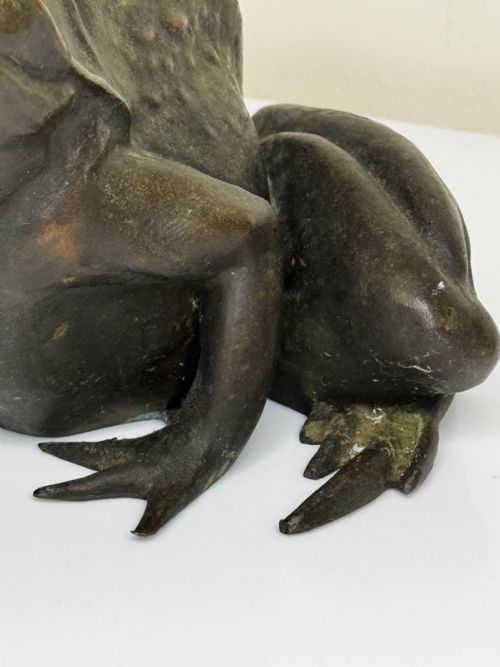 BRONZE FROG FOUNTAIN SPOUT SCULPTURE C1920 AFTER RAFFAELLO ROMANELLI - ADDITIONAL PHOTO 9