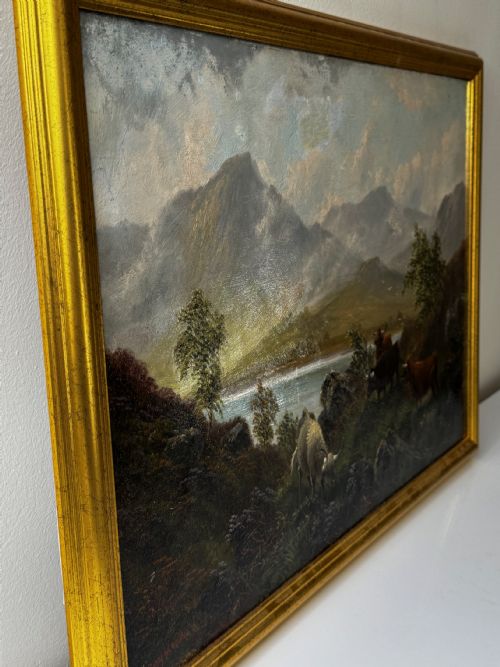 BEN NEVIS AND LOCH LINNHE A PASTORAL OIL PAINTING SCENE BY TOM SEYMOUR - ADDITIONAL PHOTO 4