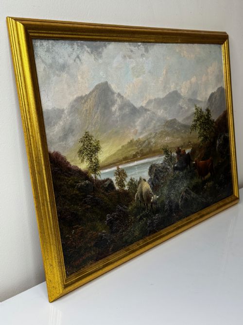 BEN NEVIS AND LOCH LINNHE A PASTORAL OIL PAINTING SCENE BY TOM SEYMOUR - ADDITIONAL PHOTO 5