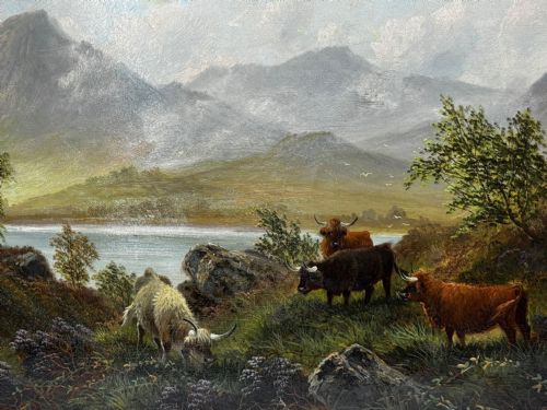 BEN NEVIS AND LOCH LINNHE A PASTORAL OIL PAINTING SCENE BY TOM SEYMOUR - ADDITIONAL PHOTO 6