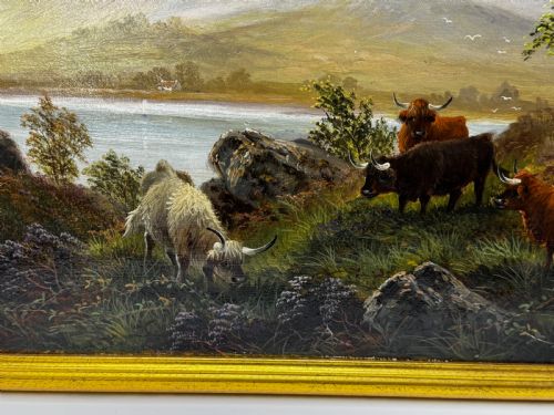 BEN NEVIS AND LOCH LINNHE A PASTORAL OIL PAINTING SCENE BY TOM SEYMOUR - ADDITIONAL PHOTO 7