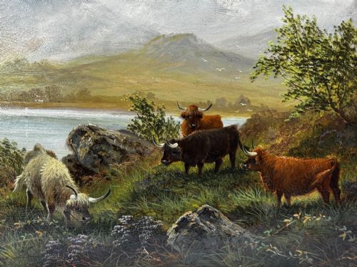 BEN NEVIS AND LOCH LINNHE A PASTORAL OIL PAINTING SCENE BY TOM SEYMOUR - ADDITIONAL PHOTO 8