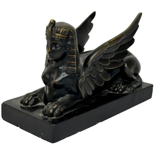 neoclassical grand tour gilt bronze sphinx sculpture c1820 - CATEGORY: ANTIQUE SCULPTURES - DATED 19TH CENTURY