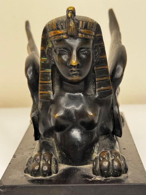 NEOCLASSICAL GRAND TOUR GILT BRONZE SPHINX SCULPTURE C1820 - ADDITIONAL PHOTO 1
