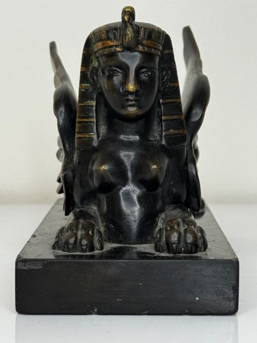 NEOCLASSICAL GRAND TOUR GILT BRONZE SPHINX SCULPTURE C1820 - ADDITIONAL PHOTO 2