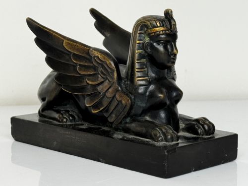 NEOCLASSICAL GRAND TOUR GILT BRONZE SPHINX SCULPTURE C1820 - ADDITIONAL PHOTO 5