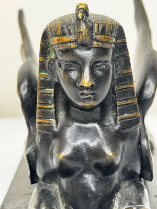 NEOCLASSICAL GRAND TOUR GILT BRONZE SPHINX SCULPTURE C1820 - ADDITIONAL PHOTO 7