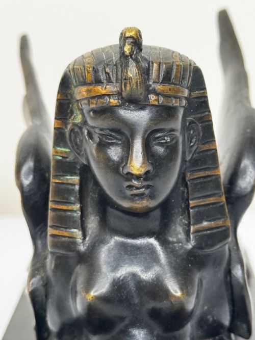 NEOCLASSICAL GRAND TOUR GILT BRONZE SPHINX SCULPTURE C1820 - ADDITIONAL PHOTO 8