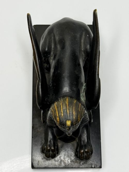 NEOCLASSICAL GRAND TOUR GILT BRONZE SPHINX SCULPTURE C1820 - ADDITIONAL PHOTO 13