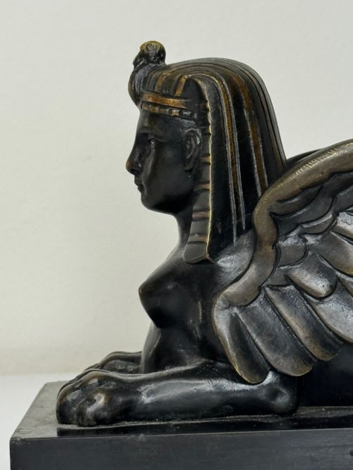 NEOCLASSICAL GRAND TOUR GILT BRONZE SPHINX SCULPTURE C1820 - ADDITIONAL PHOTO 15