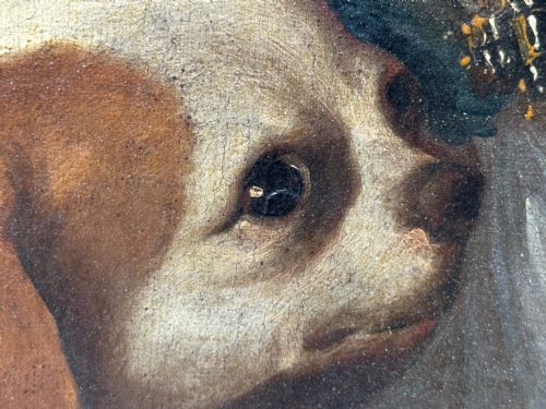 PAINTING AN ENDEARING BOND BOY WITH KING CHARLES SPANIEL PUPPY C1680 CIRCLE OF MARY BEALE - ADDITIONAL PHOTO 5