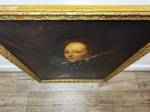 OIL PAINTING GILT FRAMED A LADY OF GENOA PORTRAIT AFTER VAN DYCK - ADDITIONAL PHOTO 21