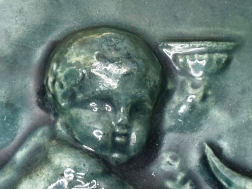 PAIR ARTS CRAFTS TURQUOISE RELIEF PLAQUES AFTER CLODION CHILDREN WITH DOG CHILDREN WITH GOAT C1909ATTRIBUTED TO REGINALD ROBERT TOMLINSON 18851978 - ADDITIONAL PHOTO 28