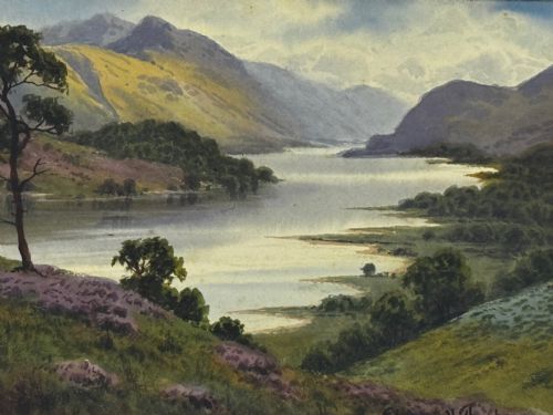 EDWARD HORACE THOMPSON LAKE DISTRICT PAINTING C1925 FRAMED GLAZED - ADDITIONAL PHOTO 1