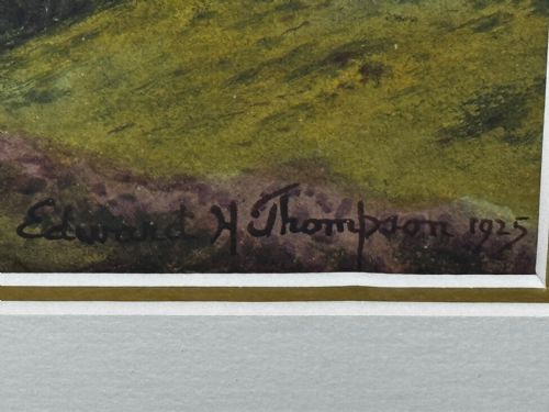 EDWARD HORACE THOMPSON LAKE DISTRICT PAINTING C1925 FRAMED GLAZED - ADDITIONAL PHOTO 3